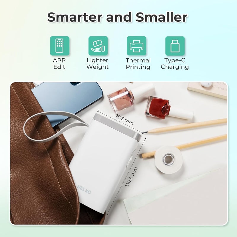 Nelko Label Maker Machine with Tape, P21 Bluetooth Label Printer, Wireless Mini Label Makers with Multiple Templates for School Office Home, White - Image 4